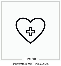 Heart icon isolated vector illustration