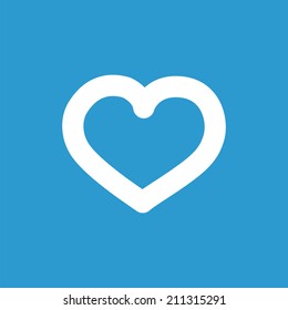 heart icon, isolated, white on the blue background. Exclusive Symbols 
