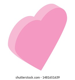 Heart icon. Isometric of heart vector icon for web design isolated on white background