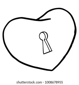 Heart icon. Heart with a keyhole. Heart for St. Valentine's Day. Vector illustration.