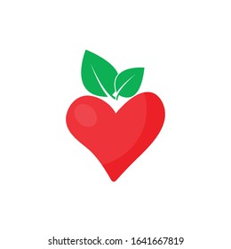 heart icon with leaf icon vector