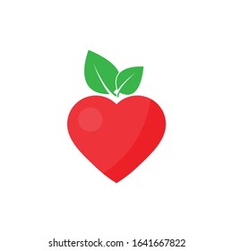 heart icon with leaf icon vector