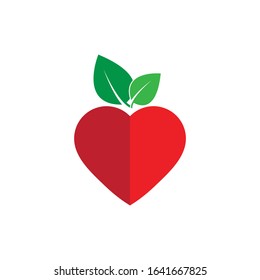 heart icon with leaf icon vector