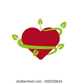 A heart icon with leaves