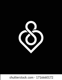 heart icon with letter w, concept of love, vector 