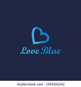 the heart icon with the letters l and b reads love blue
