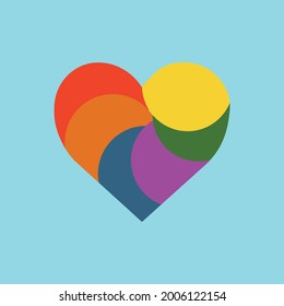 heart icon lgbt pride month pride vector