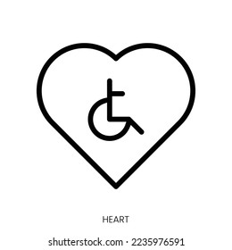 heart icon. Line Art Style Design Isolated On White Background