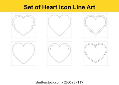 Heart Icon Line Art Vector