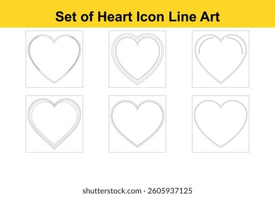 Heart Icon Line Art Vector