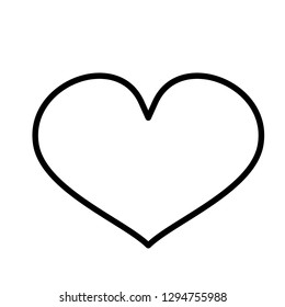 Heart Icon Line Art White Background Stock Vector (Royalty Free ...