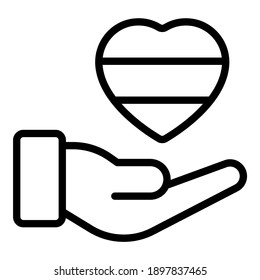 icono de corazón, icono de línea aislado