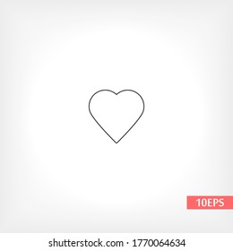 estilo lineal de línea de icono cardíaco en el fondo. Icono de mejor ilustración de 10 pasos 