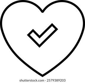 Heart icon in line. vector signs for apps or web. Valentine's Day, medicine, Love, passion, Romantic concept design symbol health care heartbeat cardiogram isolated on transparent background