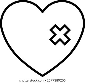 Heart icon in line. vector signs for apps or web. Valentine's Day, medicine, Love, passion, Romantic concept design symbol health care heartbeat cardiogram isolated on transparent background