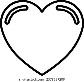 Heart icon in line. vector signs for apps or web. Valentine's Day, medicine, Love, passion, Romantic concept design symbol health care heartbeat cardiogram isolated on transparent background