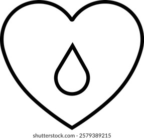 Heart icon in line. vector signs for apps or web. Valentine's Day, medicine, Love, passion, Romantic concept design symbol health care heartbeat cardiogram isolated on transparent background