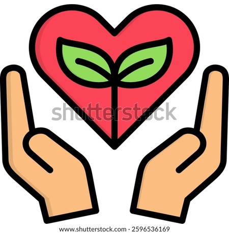 Heart Icon Lineal Color Vector Illustration