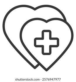 Heart Icon Lineal Style Vector Illustration