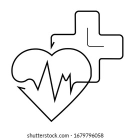 Heart icon in linear design isolated vector signs. Medicine concept. Medical health care