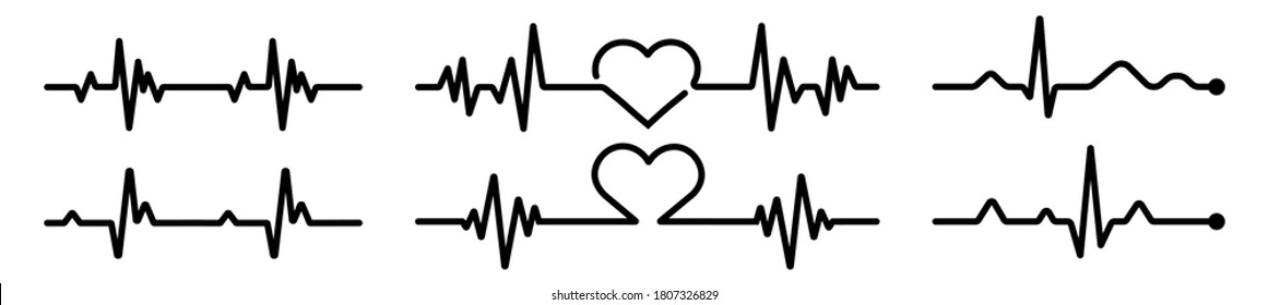 Heart icon in linear design isolated vector signs, medical health care, love passion concept, heart shape, romantic