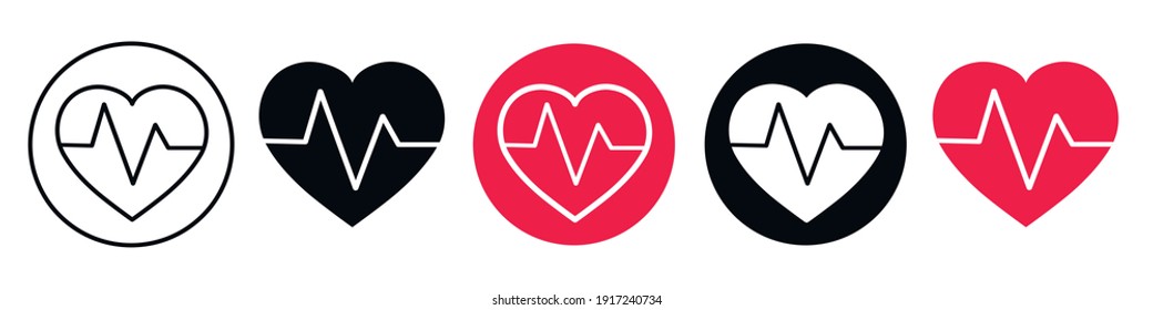 Icono cardíaco en diseño lineal de señales vectoriales aisladas. Concepto de medicina. Atención médica.