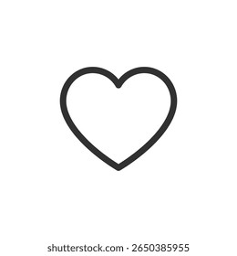Heart icon, linear style. Favorite, like, or love reaction. Line with editable stroke.