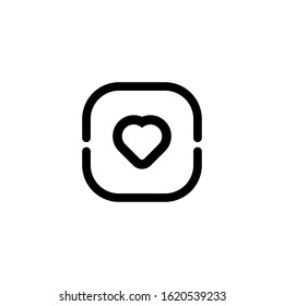 Heart icon, logo, symbol vector template. heart flat design vector isolated on white background.