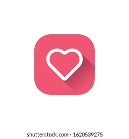 Heart icon, logo, symbol vector template. heart flat design vector isolated on white background.