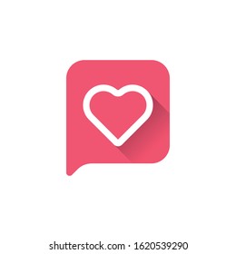 Heart icon, logo, symbol vector template. heart flat design vector isolated on white background.