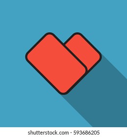 heart icon with long shadow