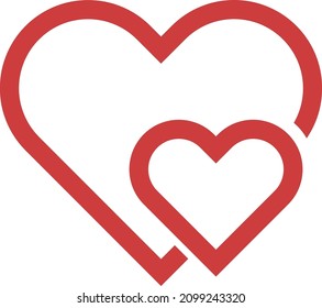 Heart icon, love and arrow heart for valentine day and weeding day