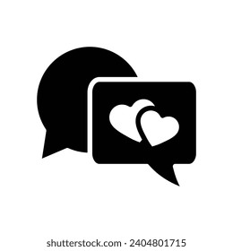 icono del corazón. vector de icono de chat de amor. icono del día de San Valentín de signos de amor
