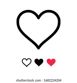 Heart icon. Love and health symbol linear pictogram.