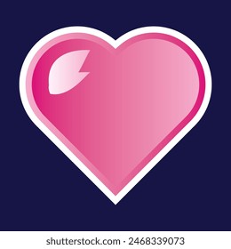 Heart icon. Love, romance or valentine's day pink vector icon in a blue background. vector illustration.