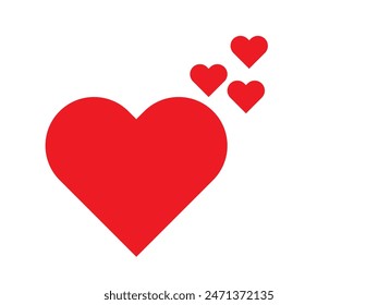  Heart icon. Love, romance or valentine's day red vector icon. vector illustration.