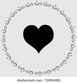Heart icon, love sign vector illustration