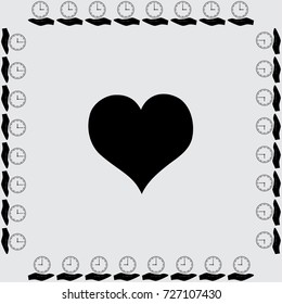 Heart icon, love sign vector illustration
