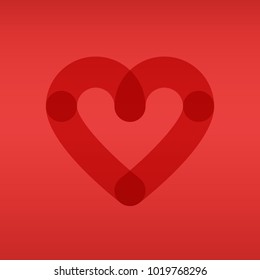 Heart icon. Love symbol. Flat design, vector illustration