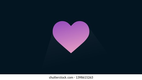Heart icon, love symbol, gradient color, isolated. EPS 10 vector.