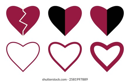 Heart icon love symbol icon on white background