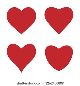 Heart icon love symbol set. Vector illustration, flat design.