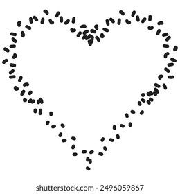 heart icon and love symbol, heart shape made of dots,