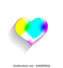 Heart icon, love symbol, vector