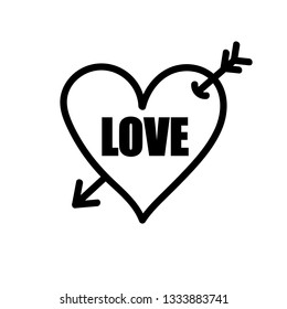 Heart Icon Love Vector . Arrow . Illustration