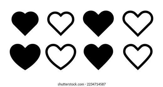 Heart icon. Love vector shape. Valentine day symbol. Heart health sign.  Happy valentine icon.