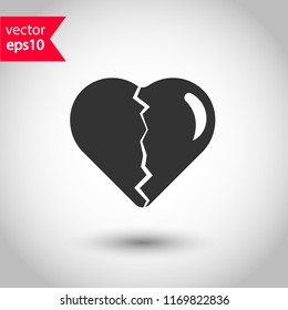 Heart icon. Love heart vector sign. Valentines day heart icon. EPS 10 flat symbol.