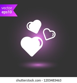 Heart icon. Love heart vector sign. Valentines day heart icon. EPS 10 flat symbol.