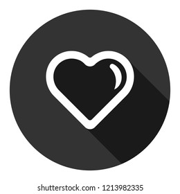 Heart icon. Love heart vector sign. Valentines day heart icon. EPS 10 flat symbol. Gray icon with shadow