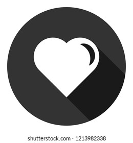 Heart icon. Love heart vector sign. Valentines day heart icon. EPS 10 flat symbol. Gray icon with shadow